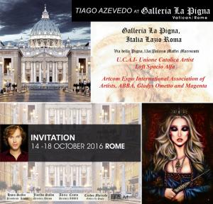 Invitation TIAGO AZEVEDO AT GALLERIA LA PIGNA ROME 